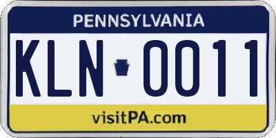 PA license plate KLN0011