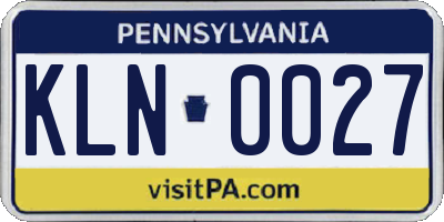 PA license plate KLN0027