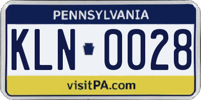 PA license plate KLN0028