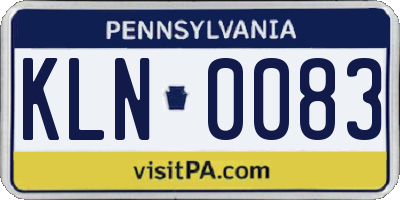 PA license plate KLN0083