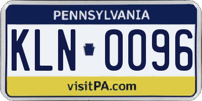 PA license plate KLN0096