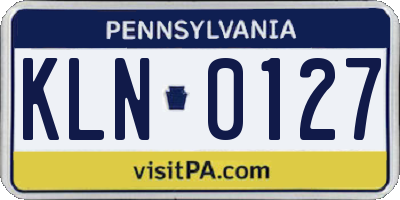 PA license plate KLN0127