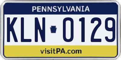 PA license plate KLN0129