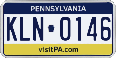 PA license plate KLN0146