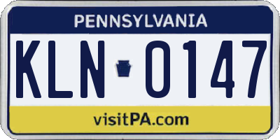 PA license plate KLN0147