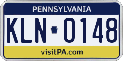 PA license plate KLN0148