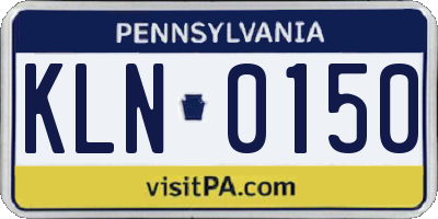 PA license plate KLN0150