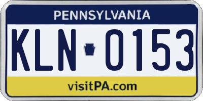 PA license plate KLN0153