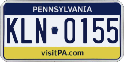 PA license plate KLN0155