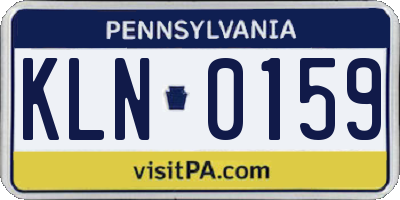 PA license plate KLN0159