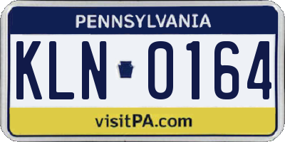PA license plate KLN0164