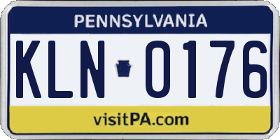 PA license plate KLN0176