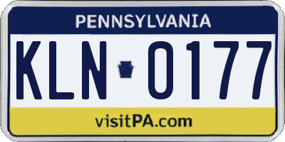 PA license plate KLN0177
