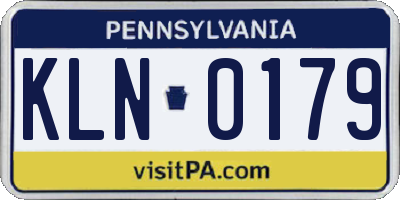 PA license plate KLN0179