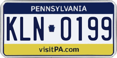PA license plate KLN0199