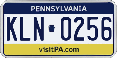 PA license plate KLN0256