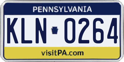 PA license plate KLN0264