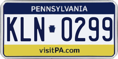 PA license plate KLN0299