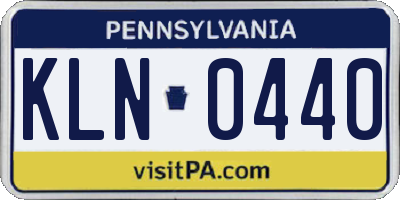 PA license plate KLN0440
