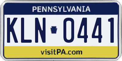 PA license plate KLN0441