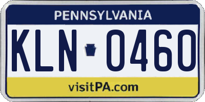 PA license plate KLN0460