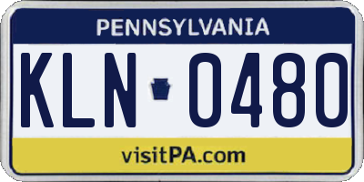 PA license plate KLN0480
