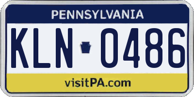 PA license plate KLN0486