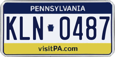 PA license plate KLN0487