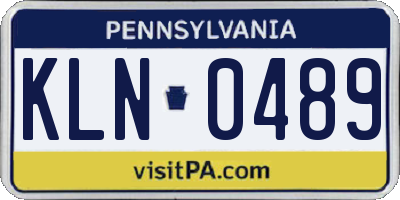 PA license plate KLN0489