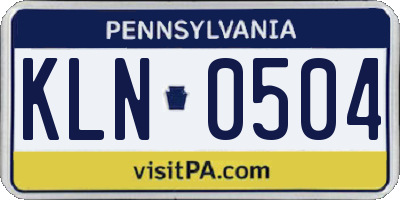 PA license plate KLN0504