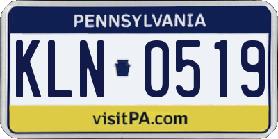 PA license plate KLN0519