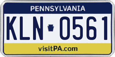 PA license plate KLN0561