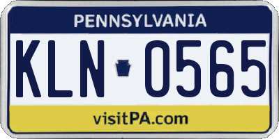 PA license plate KLN0565