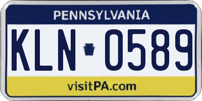 PA license plate KLN0589