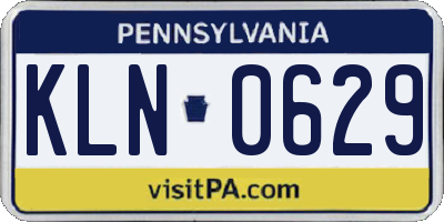 PA license plate KLN0629