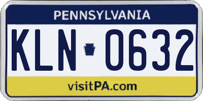 PA license plate KLN0632