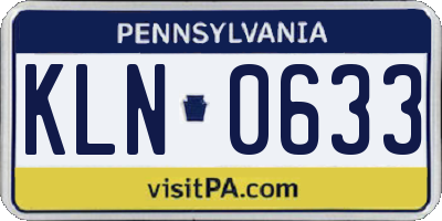 PA license plate KLN0633