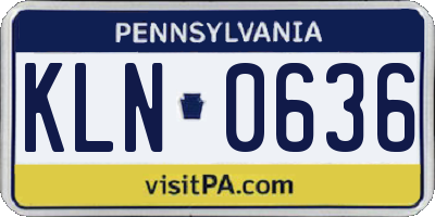 PA license plate KLN0636