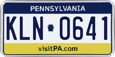 PA license plate KLN0641