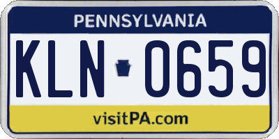 PA license plate KLN0659