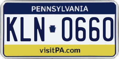 PA license plate KLN0660