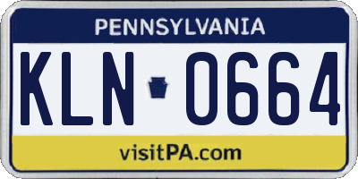 PA license plate KLN0664
