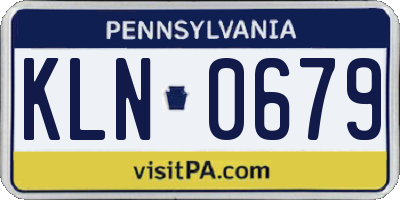 PA license plate KLN0679
