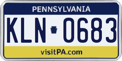 PA license plate KLN0683