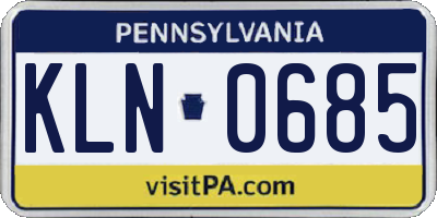 PA license plate KLN0685