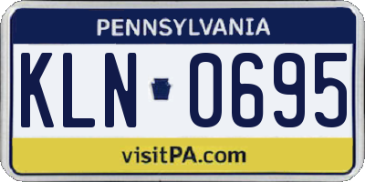 PA license plate KLN0695