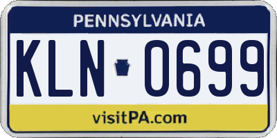 PA license plate KLN0699
