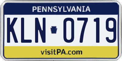 PA license plate KLN0719