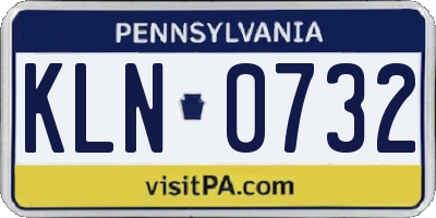 PA license plate KLN0732