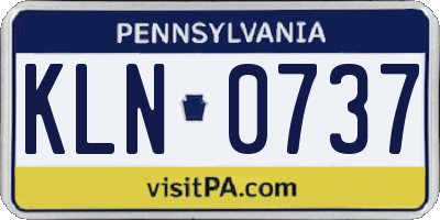 PA license plate KLN0737